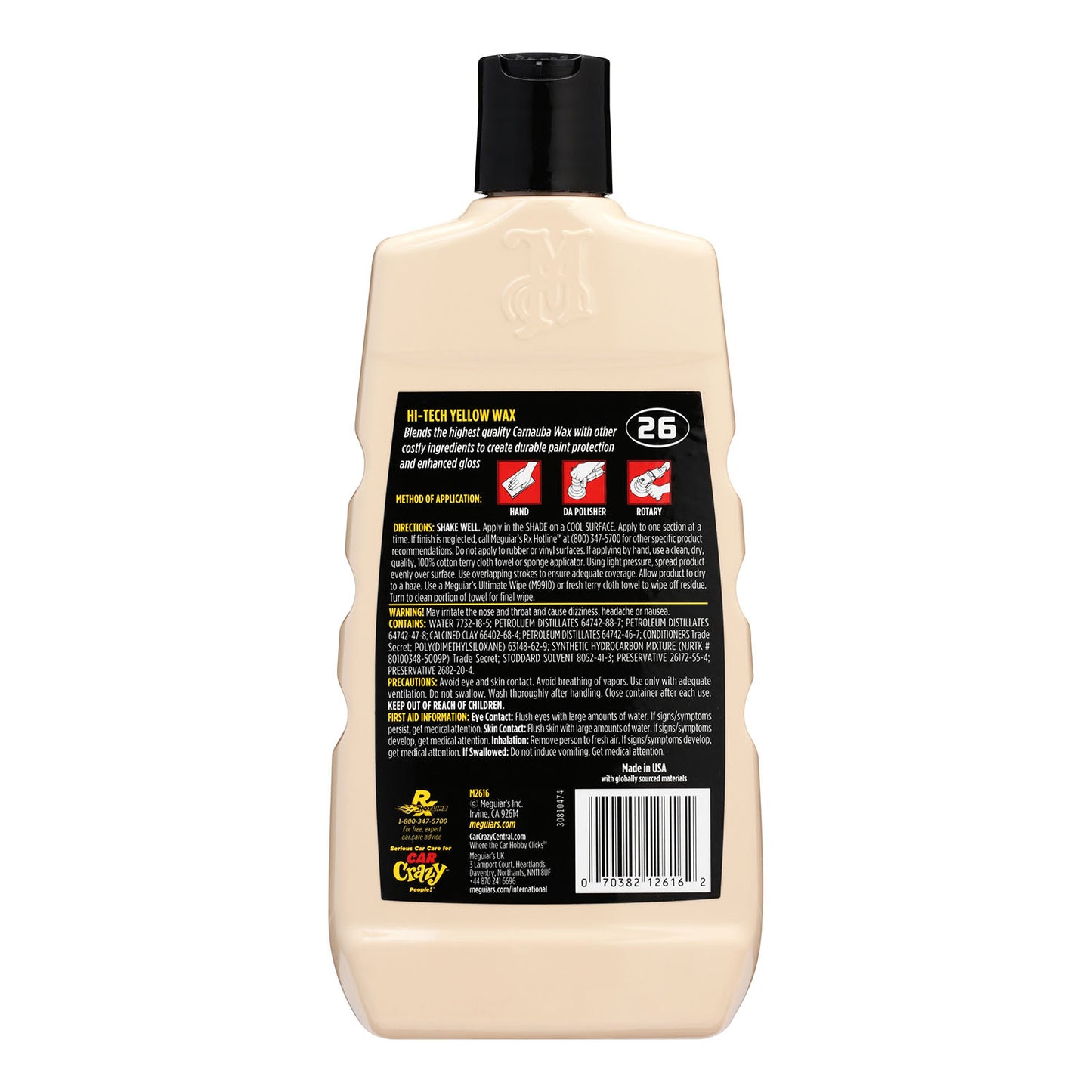 EARA PROTECTIE HI-TECH, 473 ML, HI - TECH YELLOW WAX - MEGUIARS