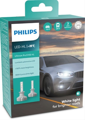 SET 2 BECURI LED FAR H1 ULTINON PRO5100 - PHILIPS