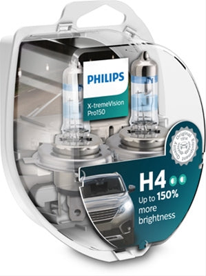 SET 2 BECURI H4 X-TREME VISION PRO150 PHILIPS