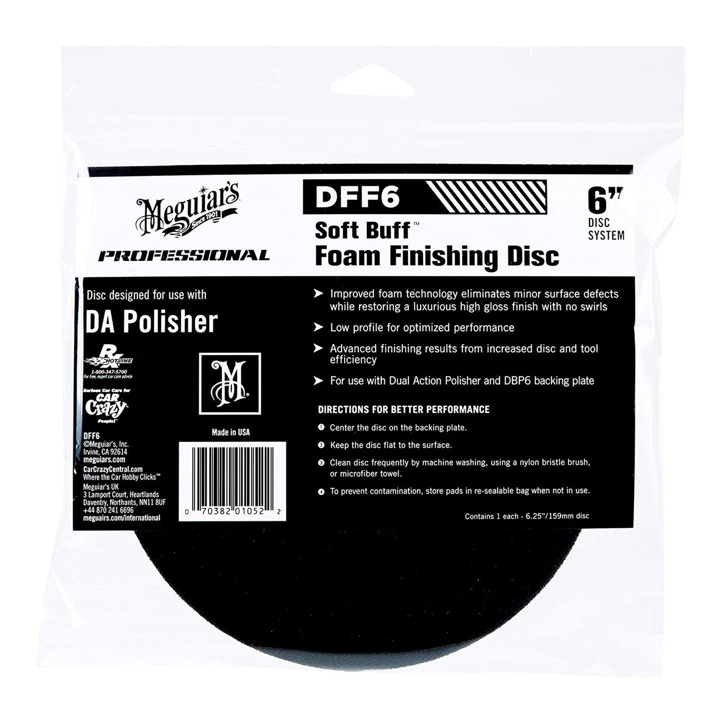 Burete polish finisare de 6", 152.4 mm, Foam Finishing Disc 6 - Meguiar's