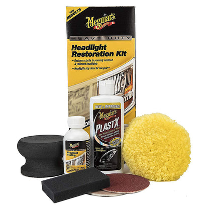 KIT POLISH FARURI CU MASINA POLISH, HEAVY DUTY HEADLIGHT RESTORATION - MEGUIARS