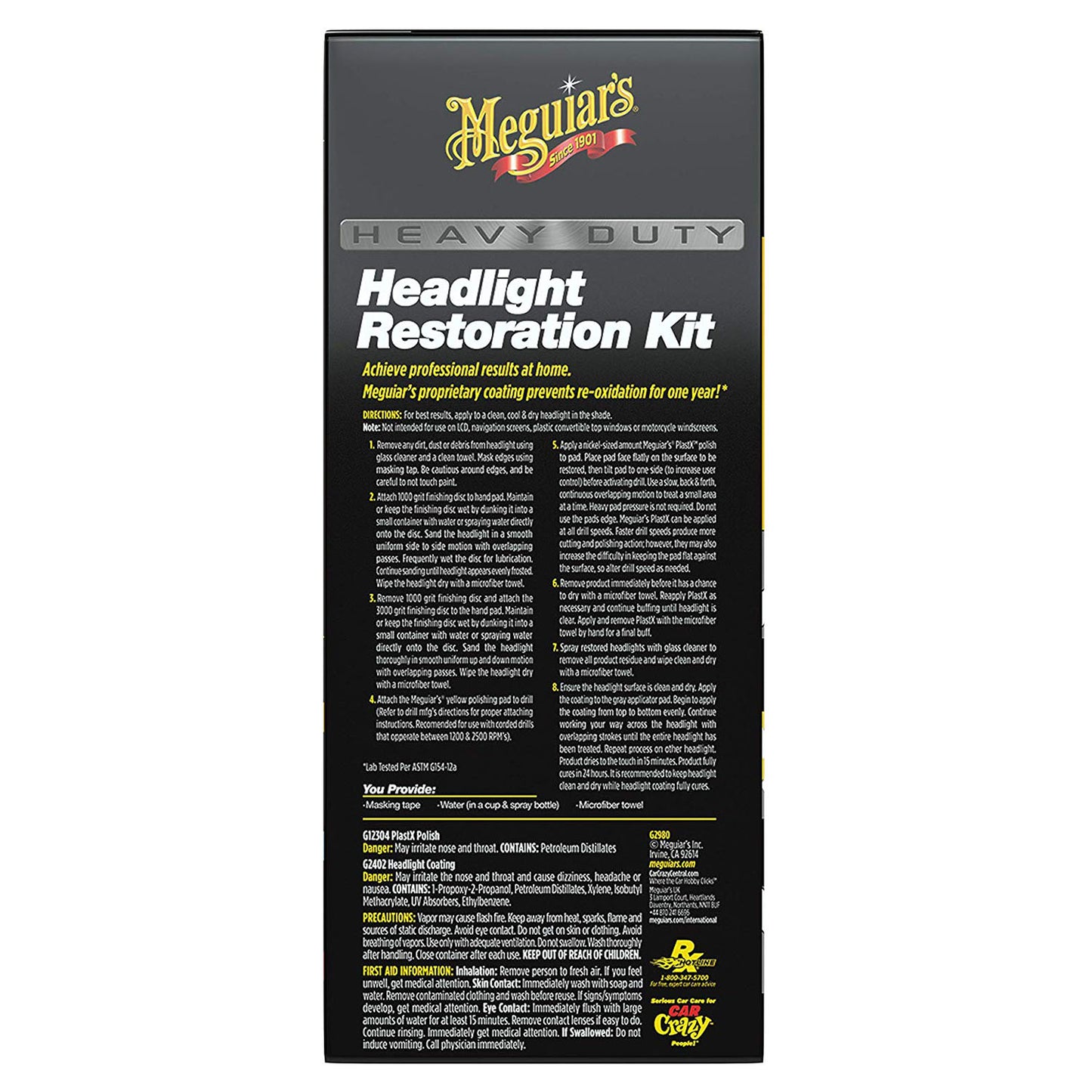 KIT POLISH FARURI CU MASINA POLISH, HEAVY DUTY HEADLIGHT RESTORATION - MEGUIARS