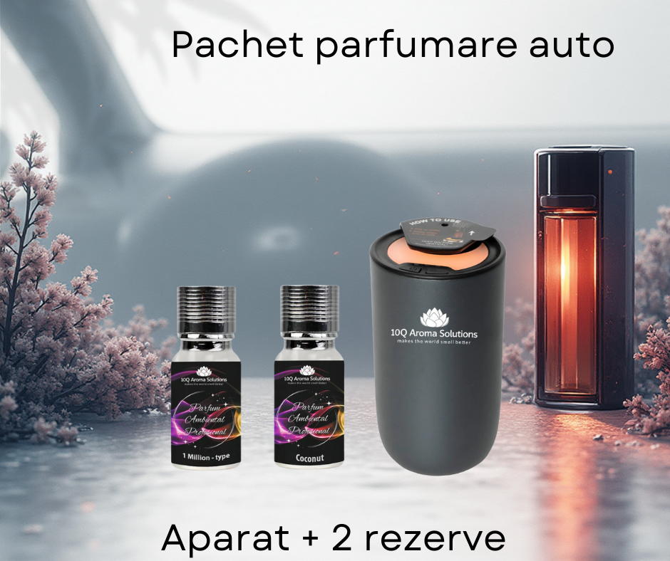 Pachet Premium Parfum Auto: „1 Million” 10 g + „Coconut” 10 g + Aparat Profesional de Parfumare Auto Premium