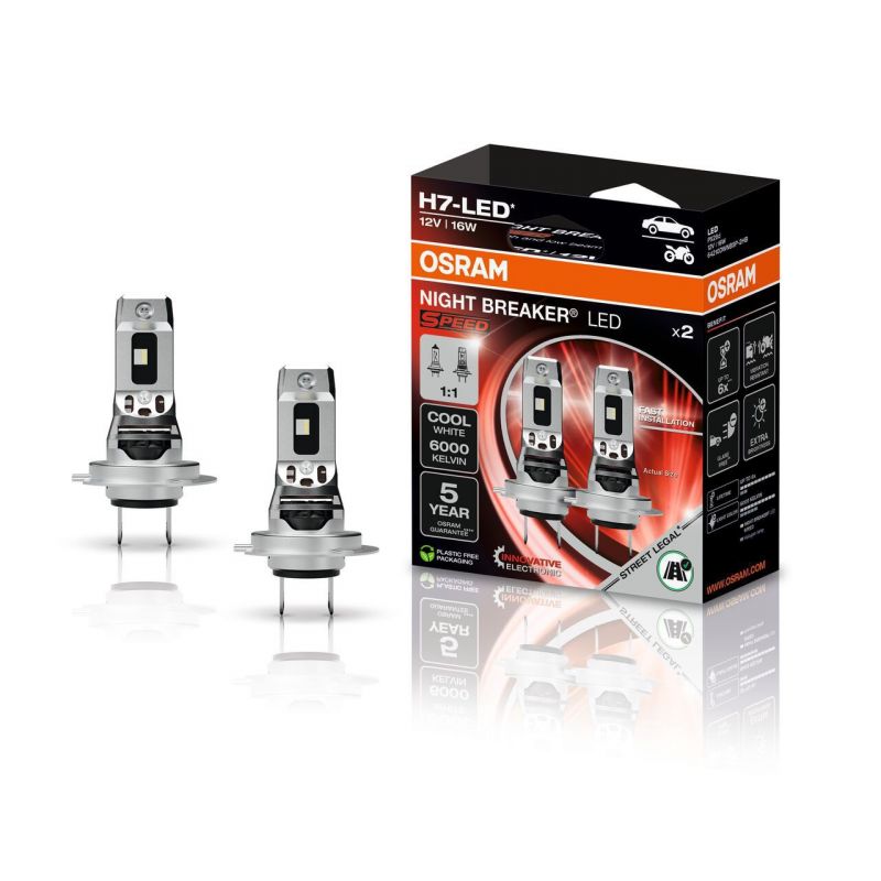 Set Becuri LED  H7 Osram SPEED NIGHT BREAKER LED